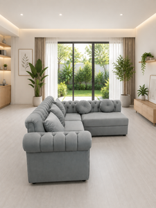 Exquisite Emerald Square Corner Lounge Seating Arrangement with Custom Premium Fabric for Living Room & Hotel - Product Image 3