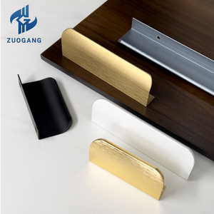 Modern Minimalist Black <strong>Gold</strong> Furniture <strong>Handles</strong> and Knobs for Dresser Cabinet <strong>Wardrobe</strong> Drawer-Durable Round Aluminum Alloy - Product Image 2