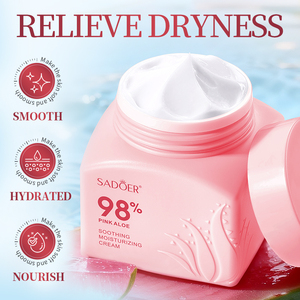 Crème hydratante réparatrice apaisante à l'aloe vera et au niacinamide rose SADOER 50g, facilement absorbée, soin de la peau - Product Image 2