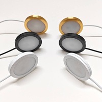 Lumière LED pour armoire USB ultra-mince avec interrupteur, câble 5V, éclairage rond sous les meubles, blanc froid, blanc chaud, blanc neutre, spot de plafond