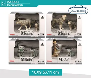 Bebê 4 assorted borracha koala wolf plástico selvagem animal modelos de brinquedo