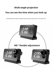 Đa chức năng đồng hồ báo thức câm <span class=keywords><strong>Internet</strong></span> người nổi tiếng khuyến mãi có thể sạc lại màn hình màu chiếu với pin - Product Image 5