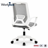 Chaise de bureau ergonomique en maille avec accoudoirs pliants fixes, hauteur réglable, base en acier, certifiée BIFMA CE EN1335, vente en gros, directement de l'usine OEM