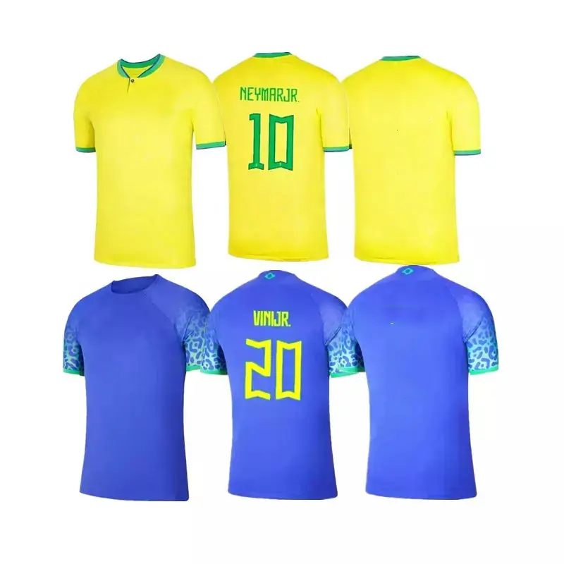 Günstige Sublimated Custom Soccer Hot Sale Fußball trikots Thailand Qualität Fußball trikot Kit Brasilien Fußball trikot