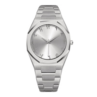 Montre à quartz à chiffres arabes en gros, personnalisable OEM, bracelet en acier inoxydable, étanche, montres minimalistes personnalisées pour hommes