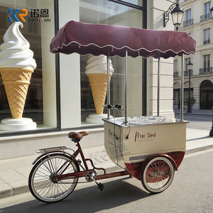 Carrito <span class=keywords><strong>de</strong></span> Helados, Triciclo Móvil con Congelador para Venta <span class=keywords><strong>de</strong></span> Helados, Frutas y Café, Bicicleta <span class=keywords><strong>de</strong></span> Carga con Sombrilla - Product Image 3