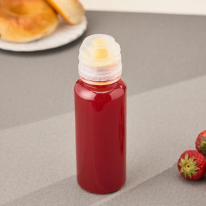 6 oz 8 oz Bouteille en plastique de qualité alimentaire ronde claire <span class=keywords><strong>confiture</strong></span> miel PET Portable soupe de prune pâte de pomme miel bouteille à presser avec bouchon - Product Image 1