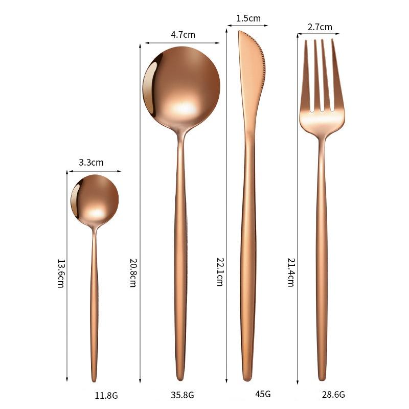 Rose gold-4pcs