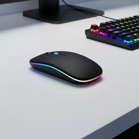 Ratón Inalámbrico Tipo C para Juegos, Silencioso, 2.4G, RGB LED, Recargable, Óptico, Bluetooth