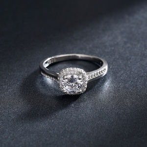 महिला शादी के वादे के लिए असली 925 स्टर्लिंग सिल्वर राउंड स्पष्ट क्यूबिक जिरकोनिया सगाई - Product Image 5