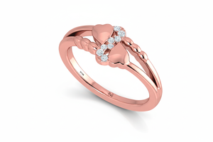 Anillo de Diseño Elegante para Mujer, 0.05CTW, 8 Diamantes Naturales en Oro de 14K, Corte Brillante Redondo - Product Image 3