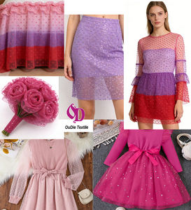 Tissu en tulle à paillettes motif galaxie étoilée de Noël, imprimé petits pois, en polyester, pour filles, mariages et usage extérieur - Product Image 2