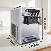 Machine à glace molle électrique professionnelle de haute qualité pour restaurant, à fonctionnement autonome, moderne, pour cornets, refroidissement direct