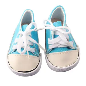 Dolltalk marka yüksek kalite çok renkli 18- inch amerikan oyuncak bebek kız tuval spor tenis Sneaker bebek ayakkabıları