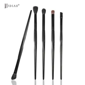 DIAS Factory Promotion Price 2023 5pcs Bulk No Shedding Cosmetic Black Plastic Eye Natural Hair High Quality Makeup Brush Set