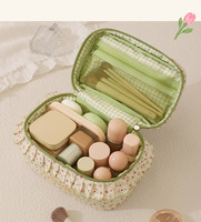 DICHOS Trousse de Maquillage Souple Grande Capacité en Forme de Feuille de Lotus pour Femme, Pochette Cosmétique de Voyage pour Organiser