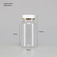 Bouteille en plastique PET transparente pour comprimés de vitamines et de calcium, avec impression de logo personnalisée, pour l'emballage de compléments alimentaires