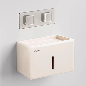 <span class=keywords><strong>Portarotolo</strong></span> da Parete Senza Foratura con Vano Portaoggetti Universale per Bagno - Product Image 1