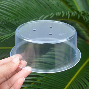 Cubierta de bandeja de sushi redonda con agujeros cubierta de conservación de alimentos caja de sushi y contenedor desechable PET transparente antivaho duradero - Product Image 4