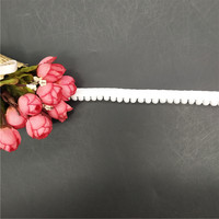 Bordure en dentelle à pompons 100% nylon 1cm, accessoires en tissu de coton, modèle Rsp181