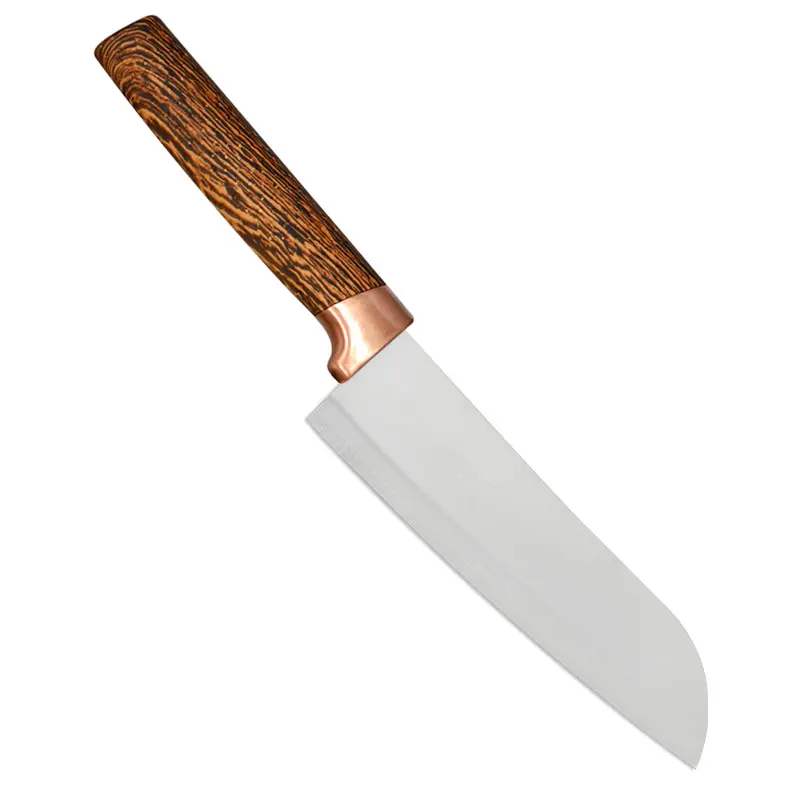 फैक्टरी प्रत्यक्ष बिक्री 8-इंच स्टेनलेस स्टील जापानी शैली महाराज चाकू लकड़ी अनाज के साथ संभाल