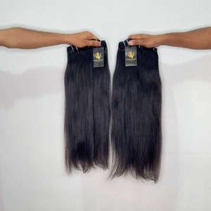 Cheveux humains indiens bruts non traités, alignés dans le sens de la cuticule, provenant d'un seul donneur, fournisseur de mèches de cheveux humains bruts naturels non traités - Product Image 1