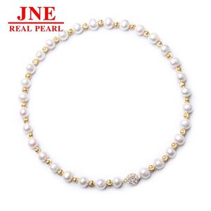 Kalung Mutiara Alami Manik-manik Bulat Putih Kalung Mutiara Bola Emas Mata Kucing Hadiah Ibu untuk Orang Tua Hari Ibu - Product Image 5