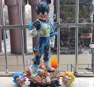 Statue en résine d'armure Saiyan endommagée par le combat de Vegeta avec effet d'énergie de <span class=keywords><strong>foudre</strong></span> bleue, figurine de collection d'anime pour les fans - Product Image 6