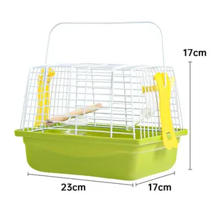 New Product Portable Pet Bird Cage Parrot Canary Small Bird Easy Carrying Case Cage With Feeder