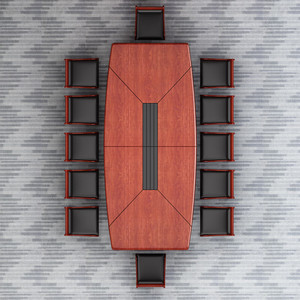 Mesa de Conferencia Rectangular de Madera Maciza con Chapa de Madera, Mesa de Negociación para Varias Personas, Muebles de Oficina de Alta Gama Pintados, Conjunto Comercial - Product Image 2