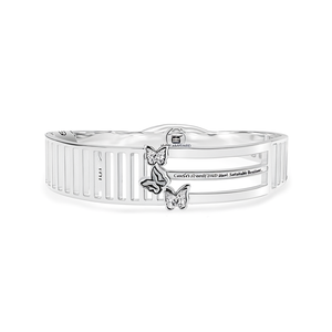 Bracelet manchette tendance en acier inoxydable 316L plaqué or PVD, motif papillon, bijoux durables et résistants - Product Image 2