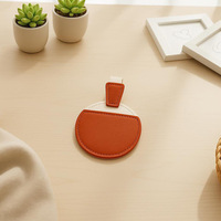 Porte-clés rond mignon simple avec logo imprimable accessoire en forme de planche de ping-pong porte-clés porte-clés en cuir PU