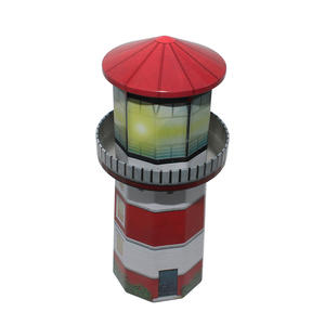 Boîtes de rangement réutilisables en fer blanc en forme de <span class=keywords><strong>phare</strong></span>, conformes aux normes alimentaires, pour bonbons, jouets pour enfants et emballages cadeaux, avec option de logo personnalisé - Product Image 2