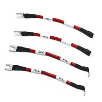 Câble de batterie avec anneaux thermorétractables, bornes fourches, cosses en cuivre, faisceau de câbles pour onduleur solaire photovoltaïque DC VW-1 600V 105C, OEM, personnalisé, vente en gros