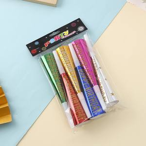 Cornes de fête brillantes en feuille métallique imprimées Joyeux Anniversaire, bruiteurs scintillants pour enfants, anniversaires, baby shower, mariages, fournitures de fête - Product Image 6