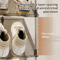 Range-chaussures incliné moderne et portable à 3 niveaux en PET transparent pour salon, hôtel et appartement