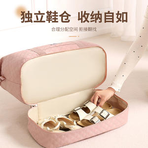 Funda para bolsa de viaje Beilian, bolsa de almacenamiento con ruedas de gran capacidad para viajes de ocio con compartimento para zapatos, asa suave, azul y morado - Product Image 5