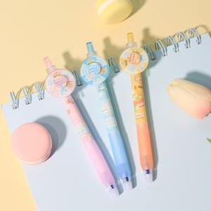 Stylo effaçable mignon avec roue rotative, design de plateau tournant pour les choix alimentaires quotidiens, recharge, écriture fluide, encre bleue pour l'école - Product Image 4