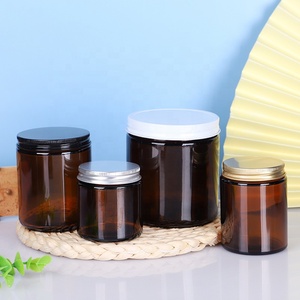 Bougies droites et personnalisées, 4oz, 8oz, 16oz, avec couvercle noir, en <span class=keywords><strong>verre</strong></span> ambre foncé, pour la fabrication de bijoux, vente en gros, pièces - Product Image 6