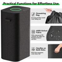 Conteneur de collecte de bouteilles pliable 110L avec couvercle et sac de transport, panier à linge pliable pour la cuisine et la maison