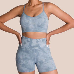 Confortable Tie-dye Craft Soutien-gorge serré <span class=keywords><strong>Pantalon</strong></span> court Costume de yoga multicolore pour femme - Product Image 5