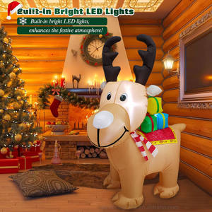 Renard joyeux de 1,5 m portant des boîtes cadeaux - Lumière LED IP44 étanche, décoration gonflable de Noël pour la cour, l'hôtel, le jardin, la pelouse, la fête - Product Image 4