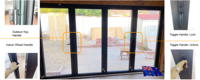 Porte pliante en aluminium à double vitrage avec stores en verre, système d'isolation thermique personnalisé, finition moderne Lukliving