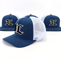 OEM barato personalizado 5 paneles Unisex bordado gorras de camionero tela de gamuza tamaño ajustable ala curva de malla gorra de camionero de béisbol