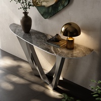 Table Console italienne minimaliste de luxe en acier inoxydable dorée Mobilier pour maison ou hôtel Prix de gros
