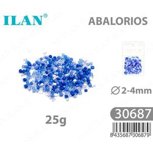 Perline Ilan Abalorios in Tonalità Blu 2-4mm 25g per Creazione di Gioielli - Product Image 1