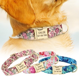 Baya nuevo oro placa hebilla forro De Nylon impreso tela <span class=keywords><strong>Collar</strong></span> De Perro para perros mascotas - Product Image 5