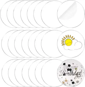 24 Stück durchsichtige Acryl-Kreise Blatt Acryl-Runde Scheibe transparente Acryl-Leere Kunststoff-Scheibe für Kuchenhalter Unterhosen