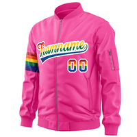 Veste coupe-vent de baseball universitaire personnalisée de grande taille manteaux bombardiers cousus en polyester pour hommes pour la fierté hivernale