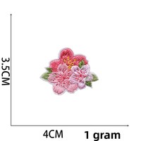 Nouvelle applique thermocollante en polyester brodée motif lotus de dessin animé avec rose et tournesol pour vêtements